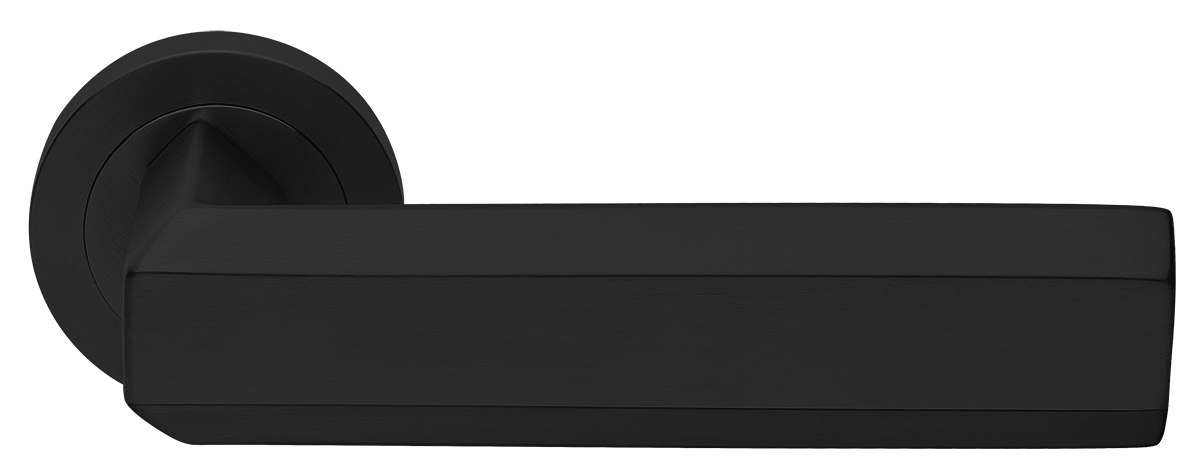 Ручка дверная HARMONY R2 NERO раздельная на круглой розетке, цвет - черный фото купить Ставрополь
