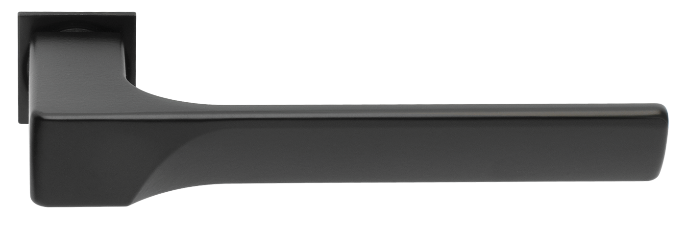 Ручка дверная FIORD-SM NERO-ST, с невидимой квадратной розеткой, цвет - черный soft-touch фото купить Ставрополь
