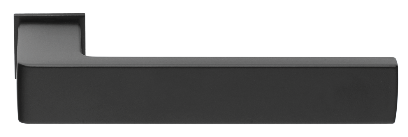 Ручка дверная HORIZONT-SM NERO-ST с невидимой квадратной розеткой, цвет - черный soft-touch фото купить Ставрополь