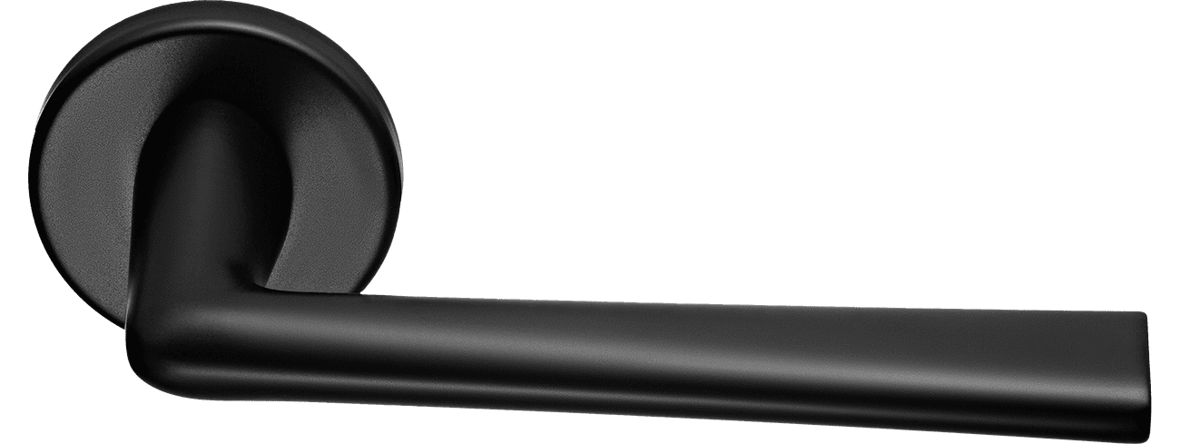 Ручка дверная THE FORCE R5 NERO-ST на круглой розетке, цвет - черный soft-touch фото купить Ставрополь