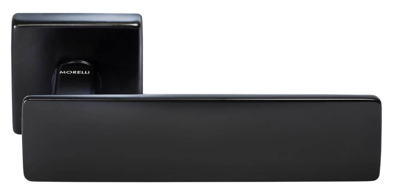 Ручка дверная SPACE S5 NERO-ST на квадратной розетке, цвет - черный soft-touch фото купить Ставрополь
