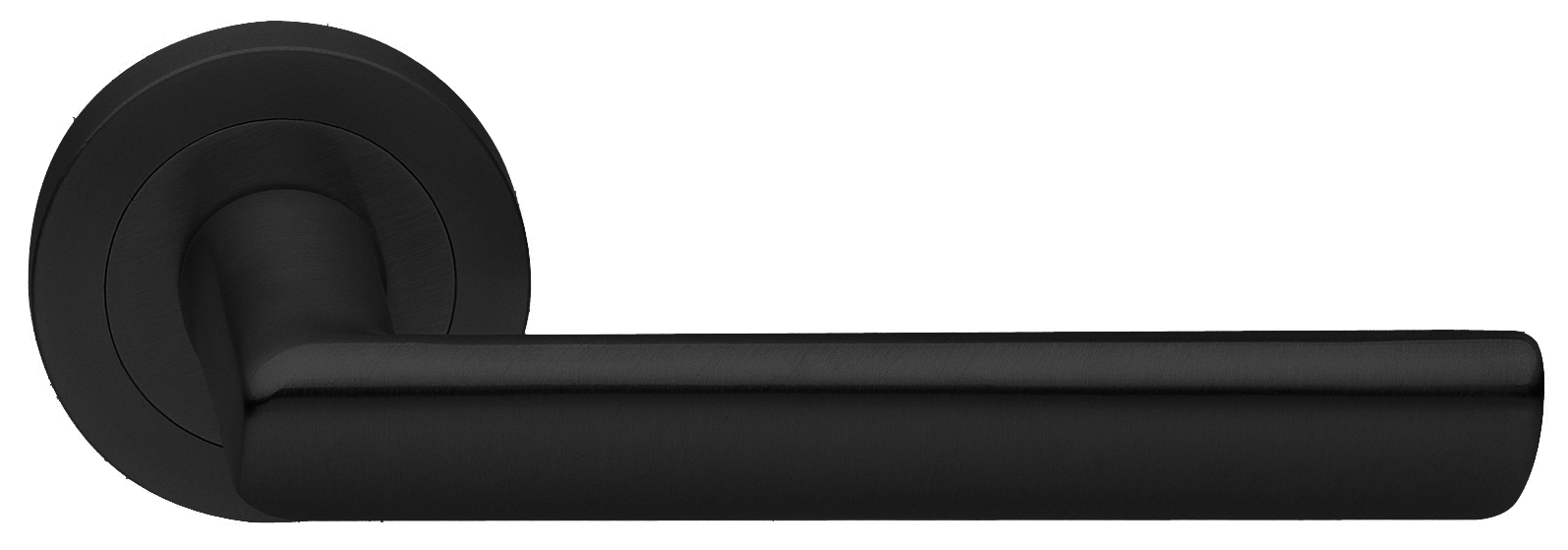 Ручка дверная STELLA R2 NERO раздельная на круглой розетке, цвет - черный фото купить Ставрополь