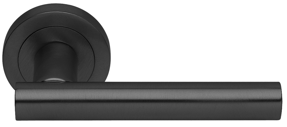 Ручка дверная CALLA R2 NERO раздельная на круглой розетке, цвет - черный фото купить Ставрополь