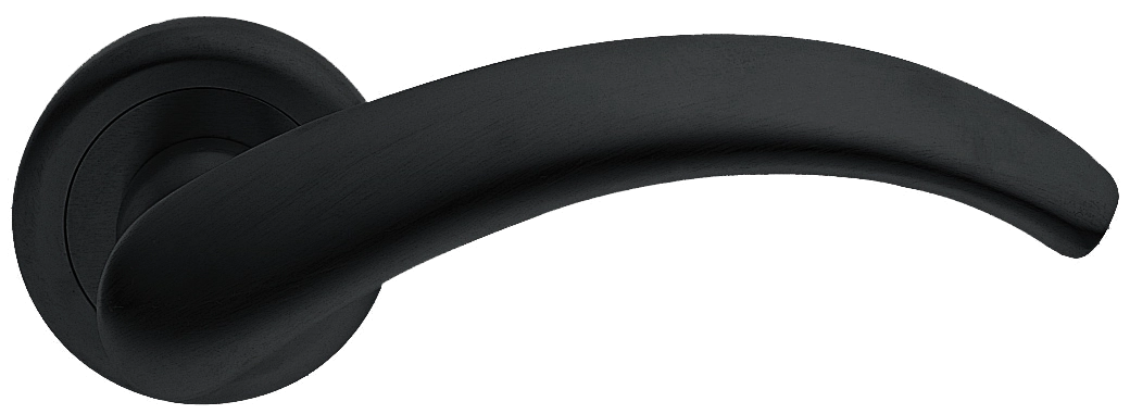 Ручка дверная ARCH R4 NERO раздельная на круглой розетке, цвет - черный фото купить Ставрополь