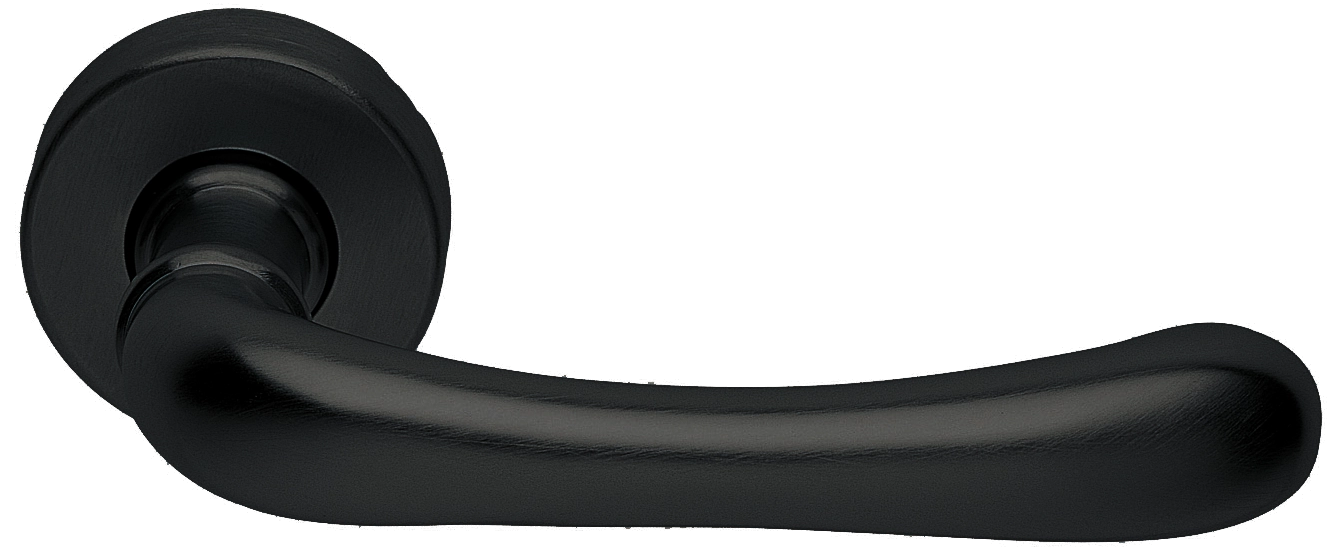 Ручка дверная RING R3-E NERO раздельная на круглой розетке, цвет - черный фото купить Ставрополь