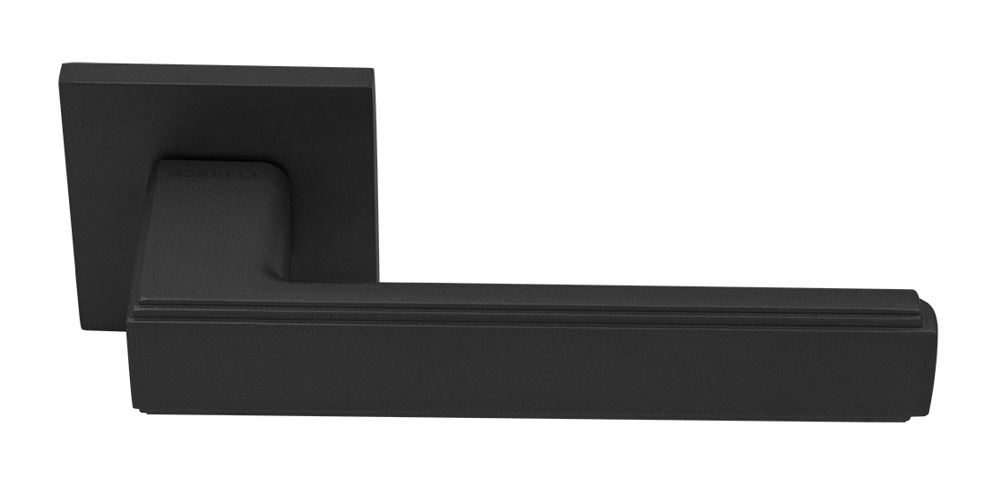 Ручка дверная MH-64-S6 BL STEPS на квадратной розетке 6 мм, цвет черный фото купить Ставрополь