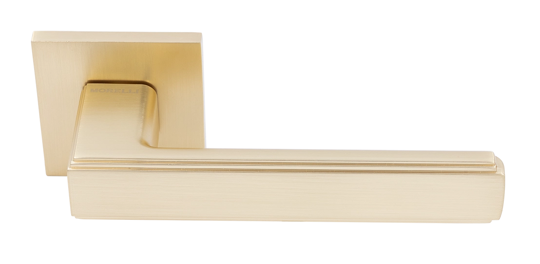 Ручка дверная MH-64-S6 MSG STEPS на квадратной розетке 6 мм, цвет матовое сатинированное золото фото купить Ставрополь