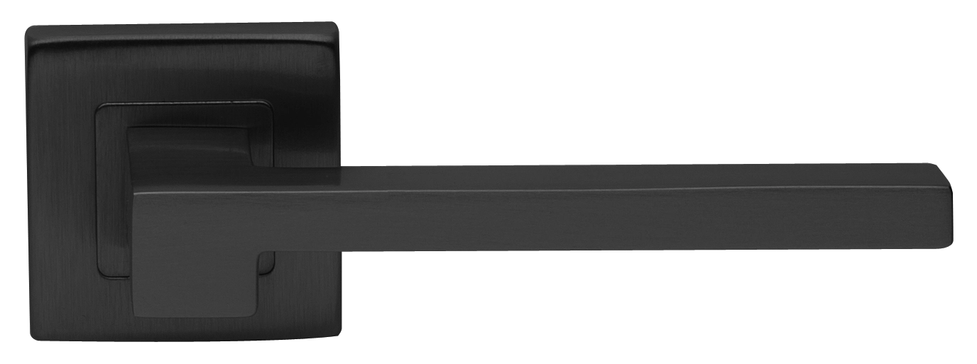 Ручка дверная STONE S3 NERO раздельная на квадратной розетке, цвет - черный фото купить в Ставрополе