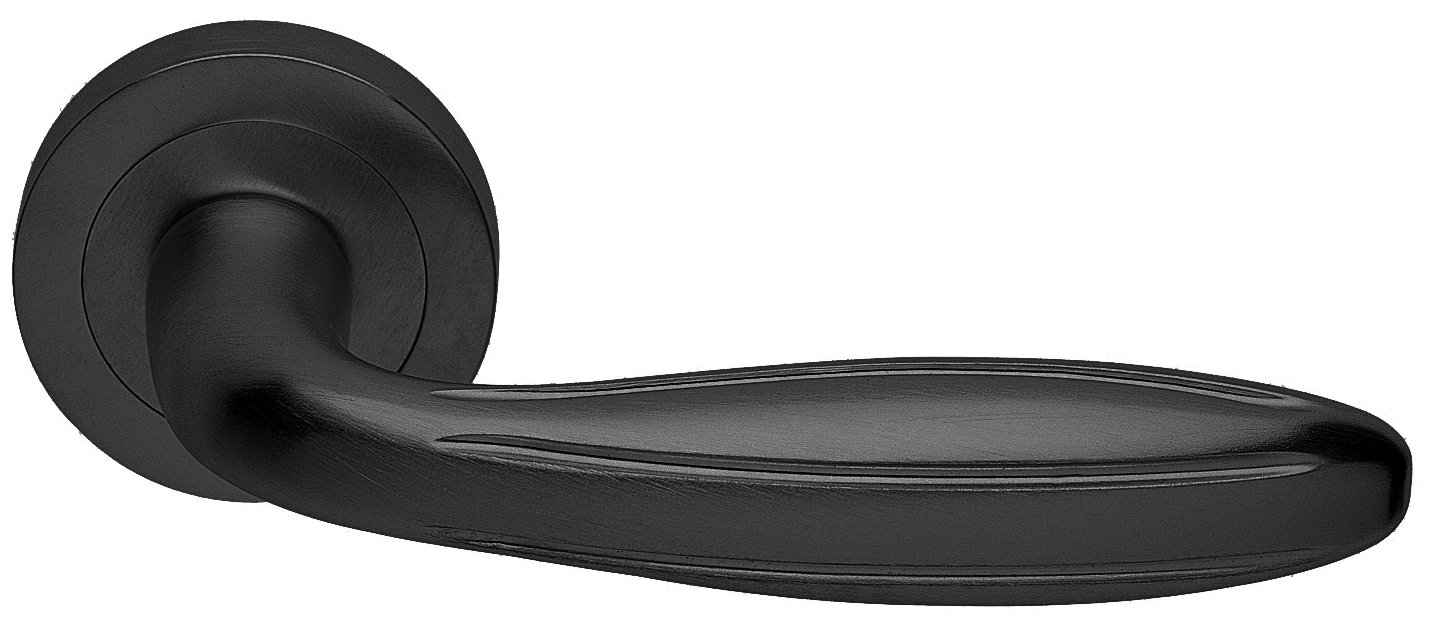 Ручка дверная BUD R2 NERO раздельная на круглой розетке, цвет - черный фото купить в Ставрополе