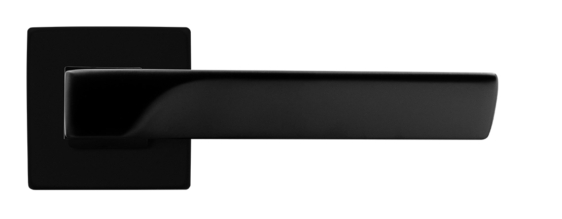 Ручка дверная FIORD S5 NERO-ST на квадратной розетке цвет черный soft-touch, ЦАМ фото купить в Ставрополе