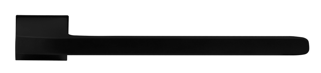 Ручка дверная SPUTNIK-SM NERO-ST с невидимой квадратной розеткой, цвет черный soft-touch, ЦАМ фото купить в Ставрополе