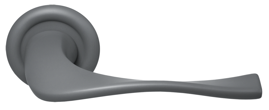 Ручка дверная SKYSCRAPER R7 SSW на круглой розетке, цвет Стокгольмский снегопад/Stockholm Snowfall фото купить Ставрополь