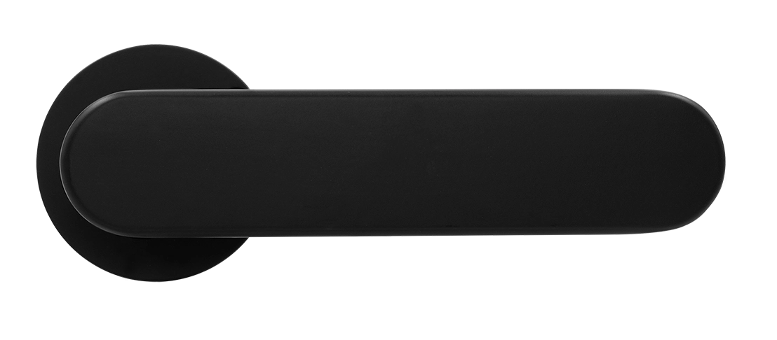 Ручка дверная MH-65-R6 R6 SEMPIONE BL на круглой розетке, цвет черный фото купить в Ставрополе