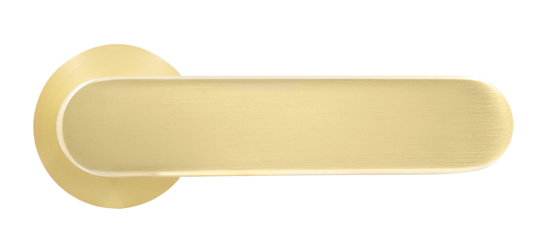 Ручка дверная MH-65-R6 SEMPIONE MSG на круглой розетке, цвет матовое сатинированное золото фото купить в Ставрополе