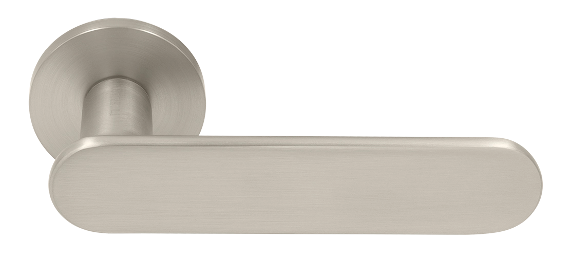 Ручка дверная MH-65-R6 SEMPIONE MSN на круглой розетке, цвет матовый сатинированный никель фото купить Ставрополь