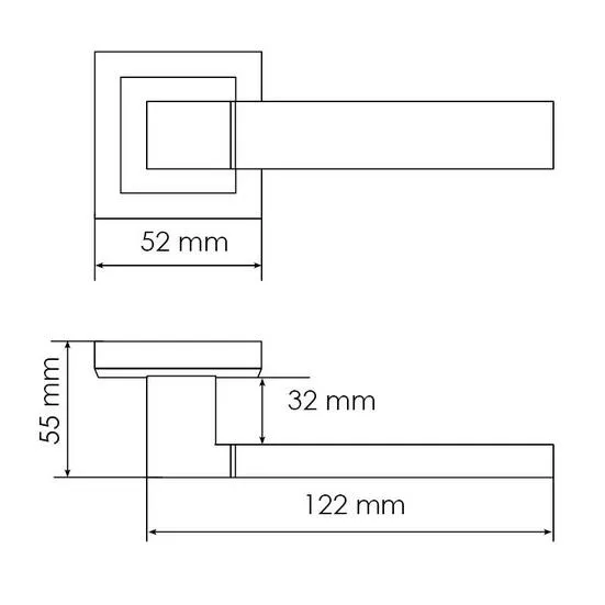 Комплект дверных ручек MH-28 BL-S + сантехническая завертка MH-WC-S BL + защёлка бесшумная 1895P BL + петли врезные универсальные MSN 100X70X2.5-4BB BL (2шт), цвет черный фото купить в Ставрополе