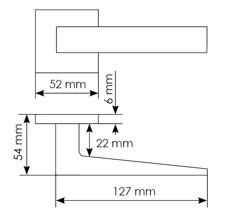 Комплект дверных ручек MH-54-S6 GR + завертка сантехническая MH-WC-S6 GR, цвет графит фото купить в Ставрополе