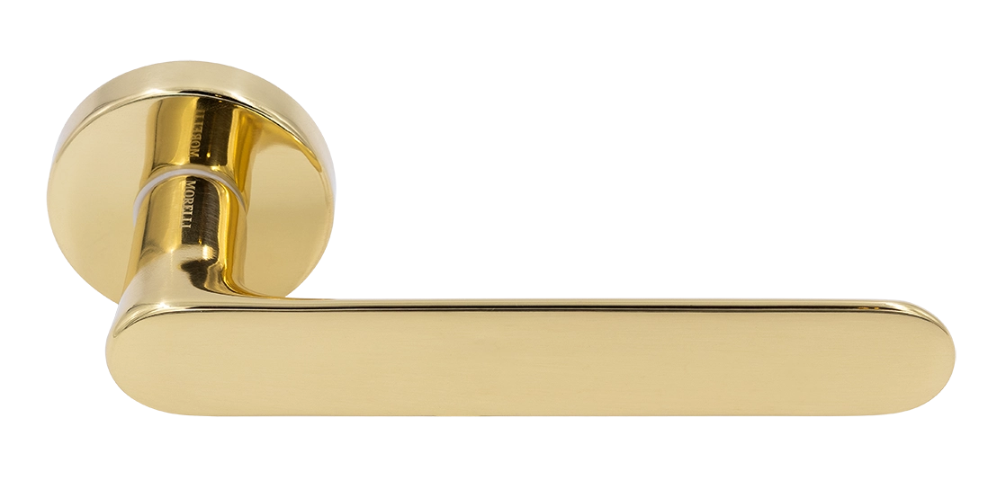 Ручка дверная LE BOAT R5 OTL раздельная на круглой розетке, цвет золото, латунь фото купить Ставрополь