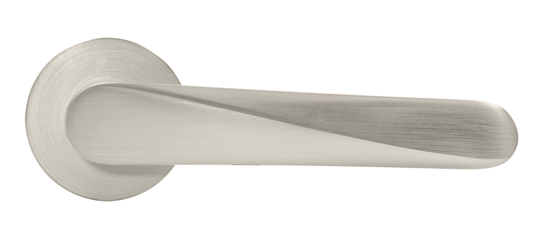 Ручка дверная CAYAN MH-58-R6 MSN раздельная на круглой розетке 6 мм, цвет матовый сатинированный никель, ЦАМ фото купить в Ставрополе