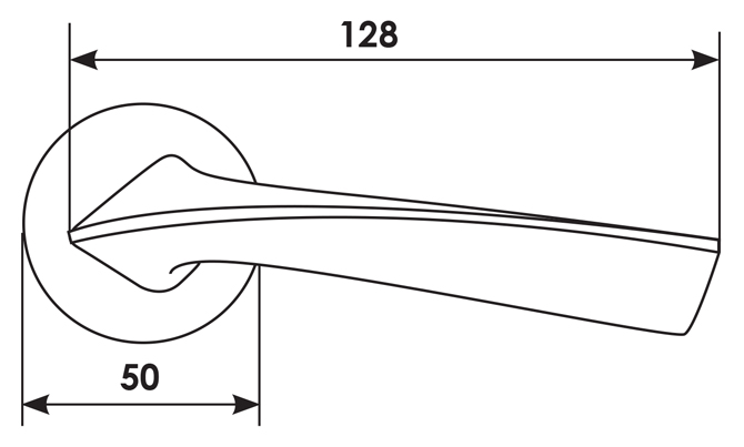 Ручка дверная COMETA R5 NIS раздельная на круглой розетке, цвет - матовый никель, ЦАМ фото купить в Ставрополе