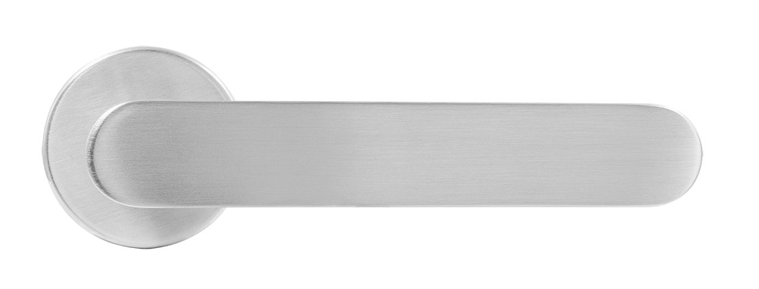 Ручка дверная LE BOAT R5 CSA раздельная на круглой розетке, цвет матовое матовый хром, латунь фото купить в Ставрополе