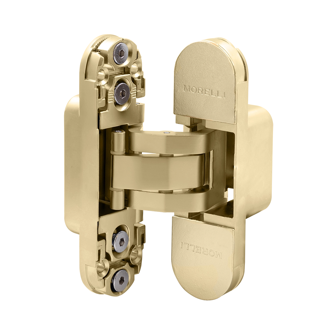 Петля скрытая HH-24 MSG врезная с 3D-регулировкой вес полотна до 40 кг, цвет матовое сатинированное золото фото купить в Ставрополе