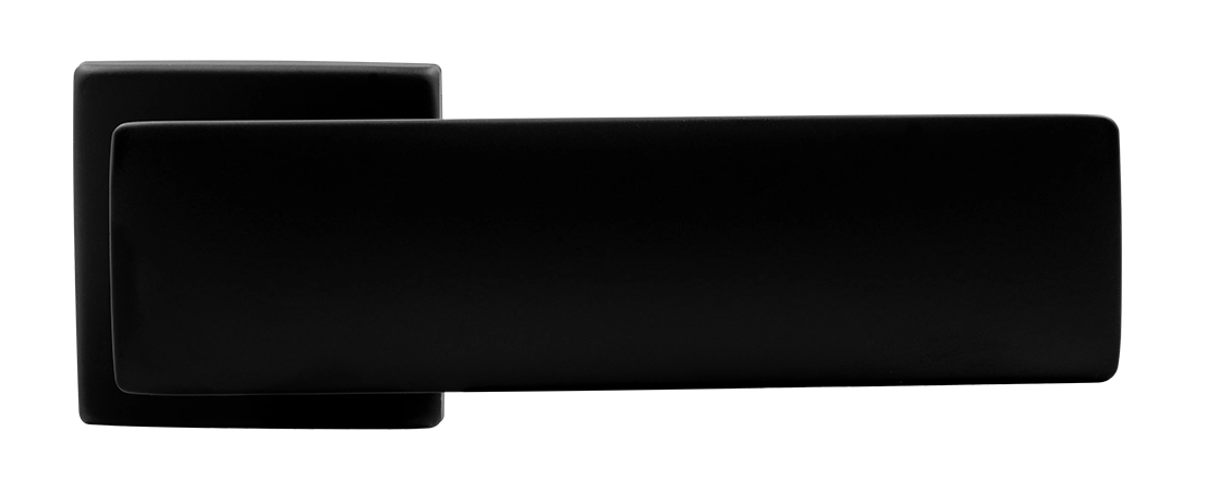 Ручка дверная SPACE S5 NERO-ST на квадратной розетке, цвет черный soft-touch, ЦАМ фото купить в Ставрополе