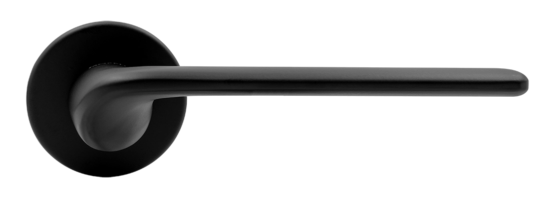 Ручка дверная TOMORROW R5 NERO-ST на круглой розетке, цвет черный soft-touch, ЦАМ фото купить в Ставрополе