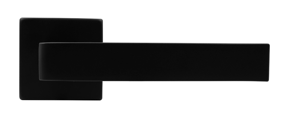 Ручка дверная HORIZONT S5 NERO-ST на квадратной розетке, цвет черный soft-touch, ЦАМ фото купить в Ставрополе