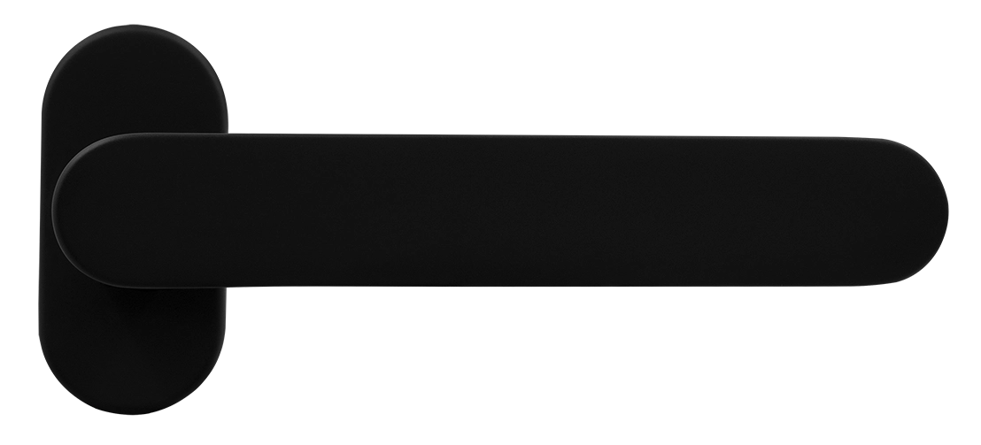Ручка оконная LE BOAT W1 NERO-ST на прямоугольной розетке, цвет черный soft-touch, латунь фото купить Ставрополь