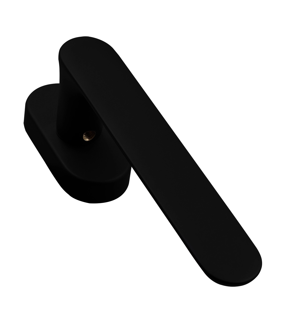 Ручка оконная LE BOAT W1 NERO-ST на прямоугольной розетке, цвет черный soft-touch, латунь фото фурнитура Ставрополь