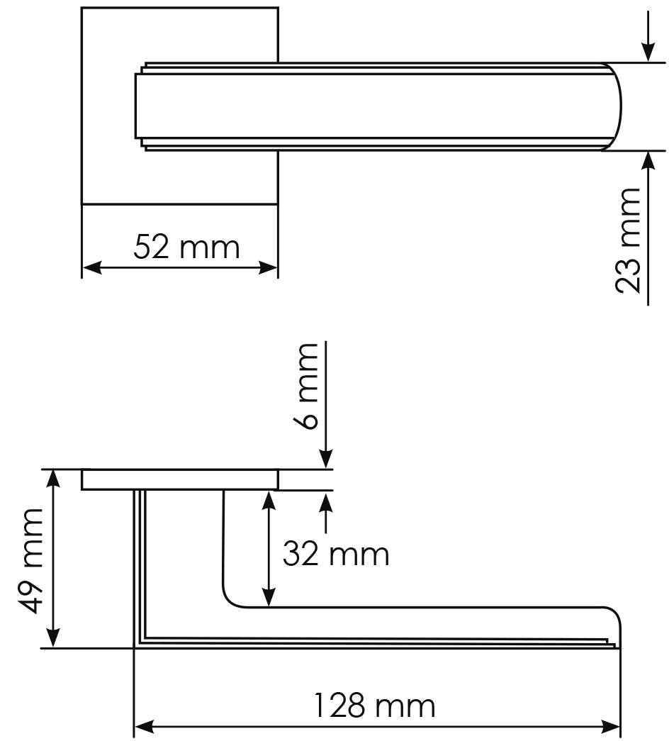 Ручка дверная MH-64-S6 MSG STEPS на квадратной розетке 6 мм, цвет матовое сатинированное золото фото фурнитура Ставрополь