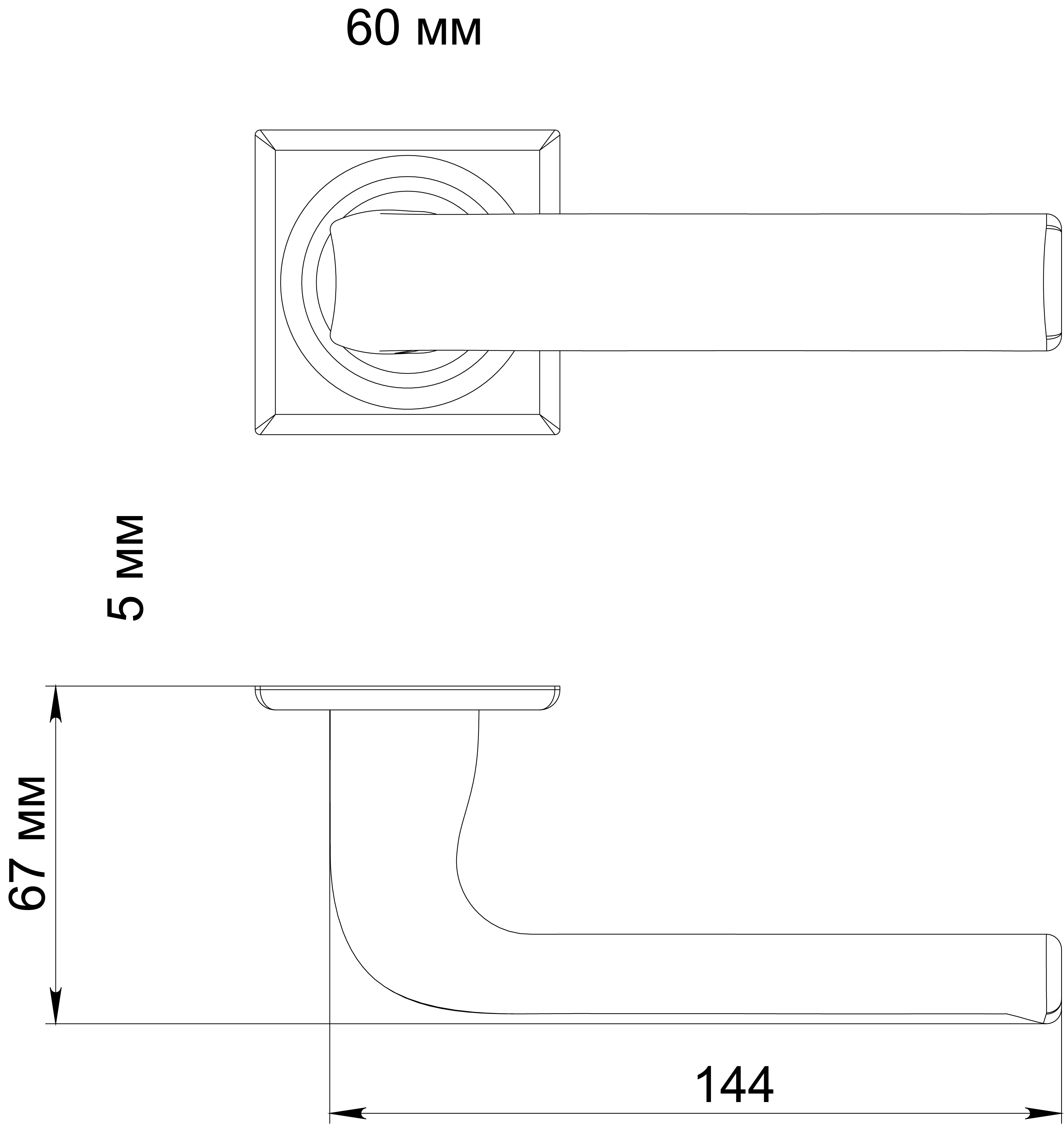 Ручка дверная THE BUS STATION S7 WF на квадратной розетке, цвет Зимняя стужа/Winter Frost фото фурнитура Ставрополь