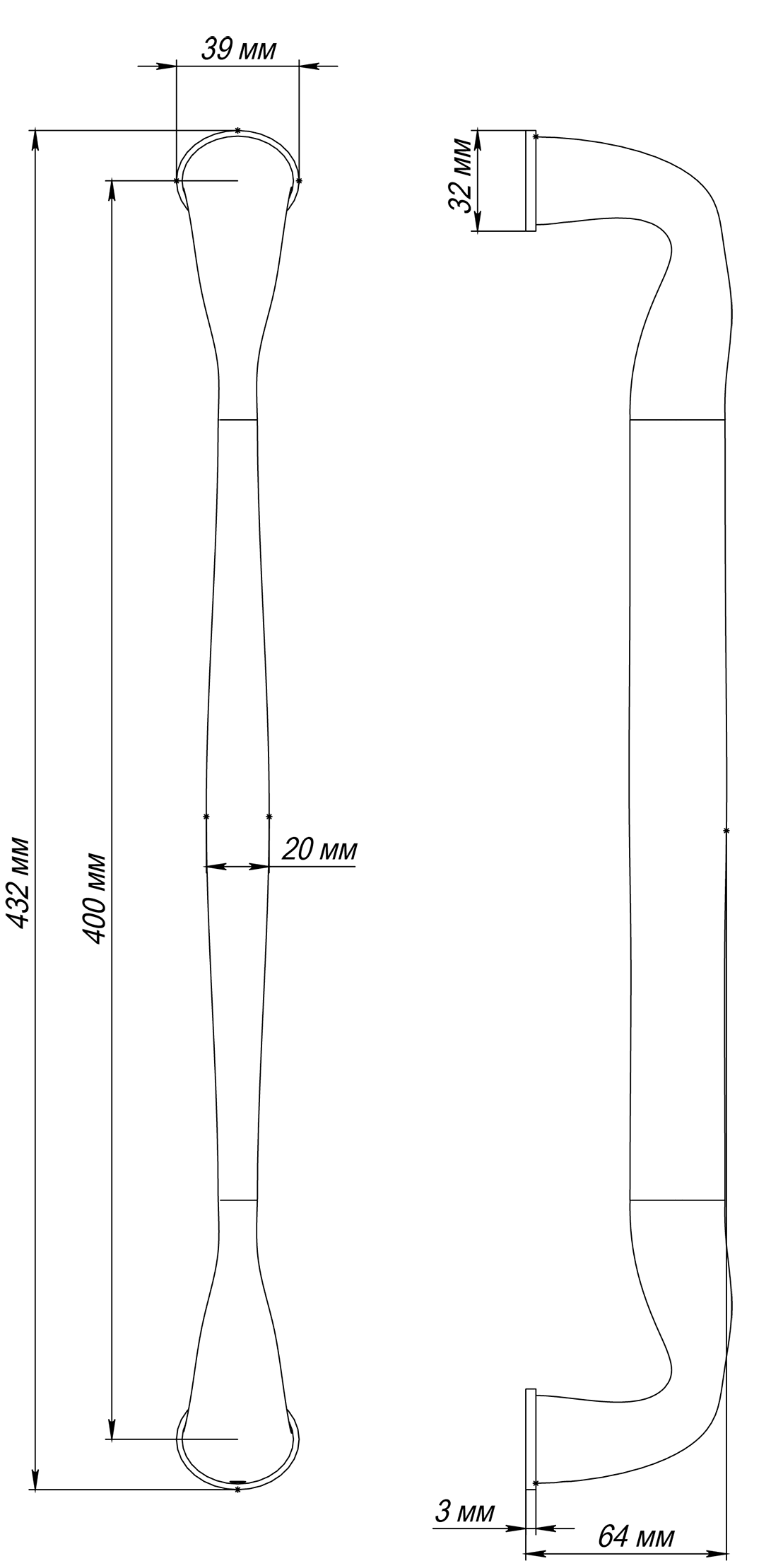 Ручка-скоба LVB PH AH, цвет Осенний мёд/Autumn Honey фото купить в Ставрополе