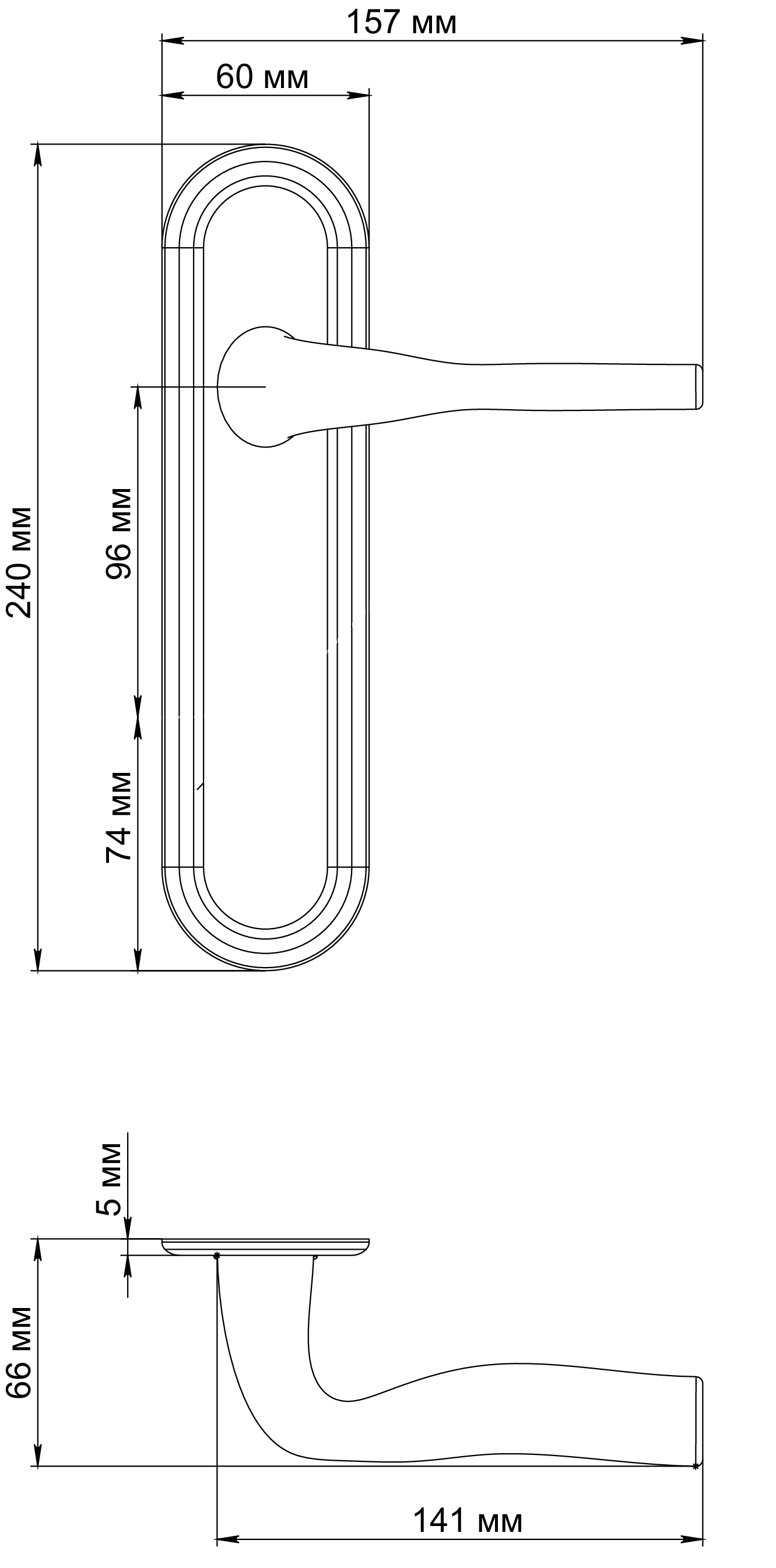 Ручка дверная LVB PLR SSW на планке, цвет Стокгольмский снегопад/Stockholm Snowfall фото фурнитура Ставрополь