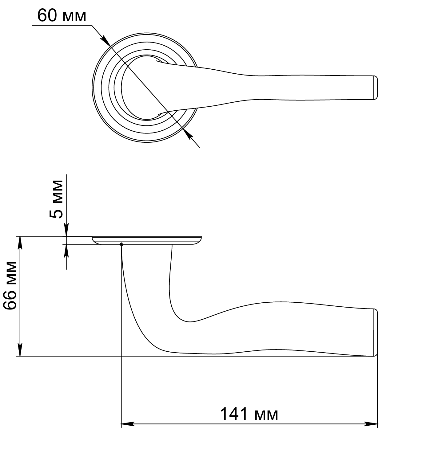 Ручка дверная LVB R7 SMI на круглой розетке, цвет Весенняя дымка/Spring Mist фото фурнитура Ставрополь