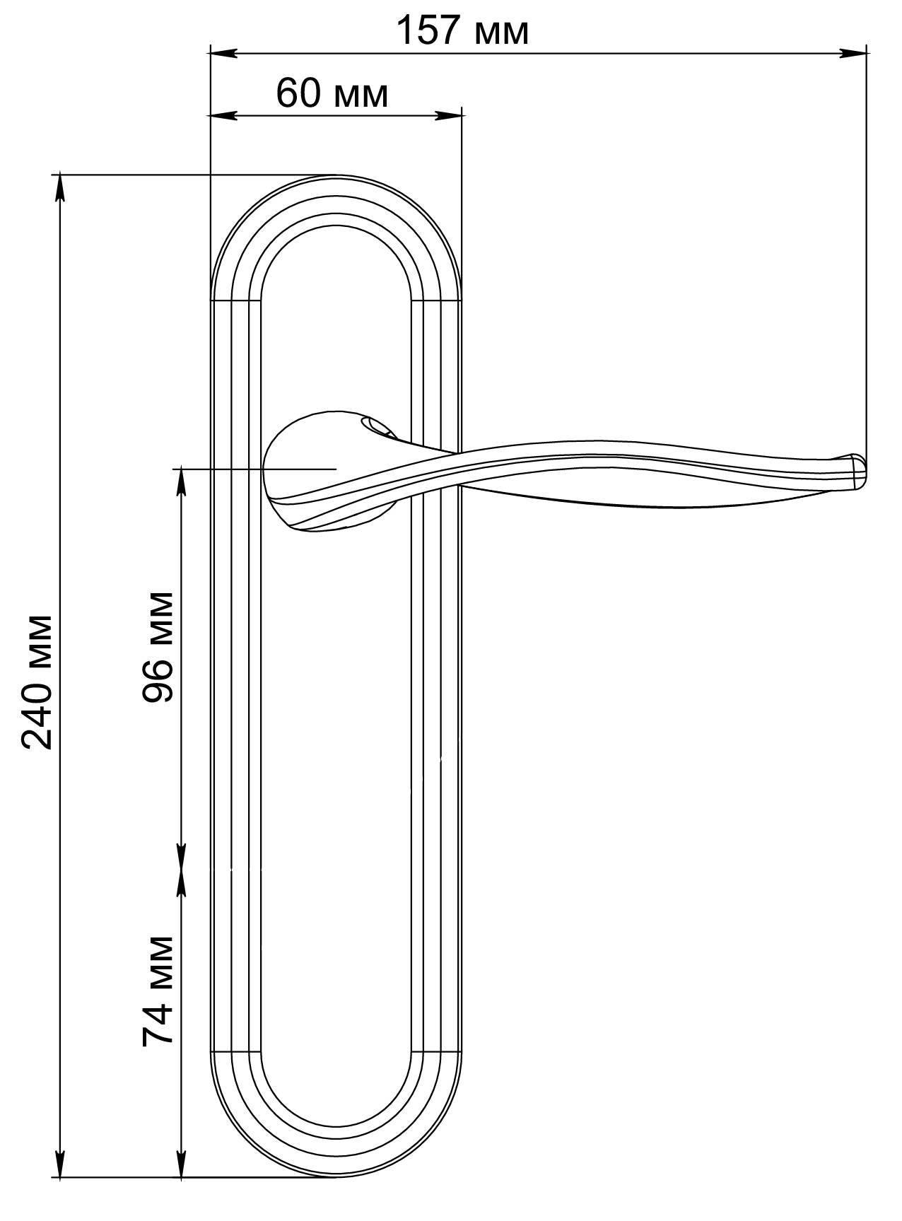 Ручка дверная SKYSCRAPER PLR SMI на планке, цвет Весенняя дымка/Spring Mist фото фурнитура Ставрополь