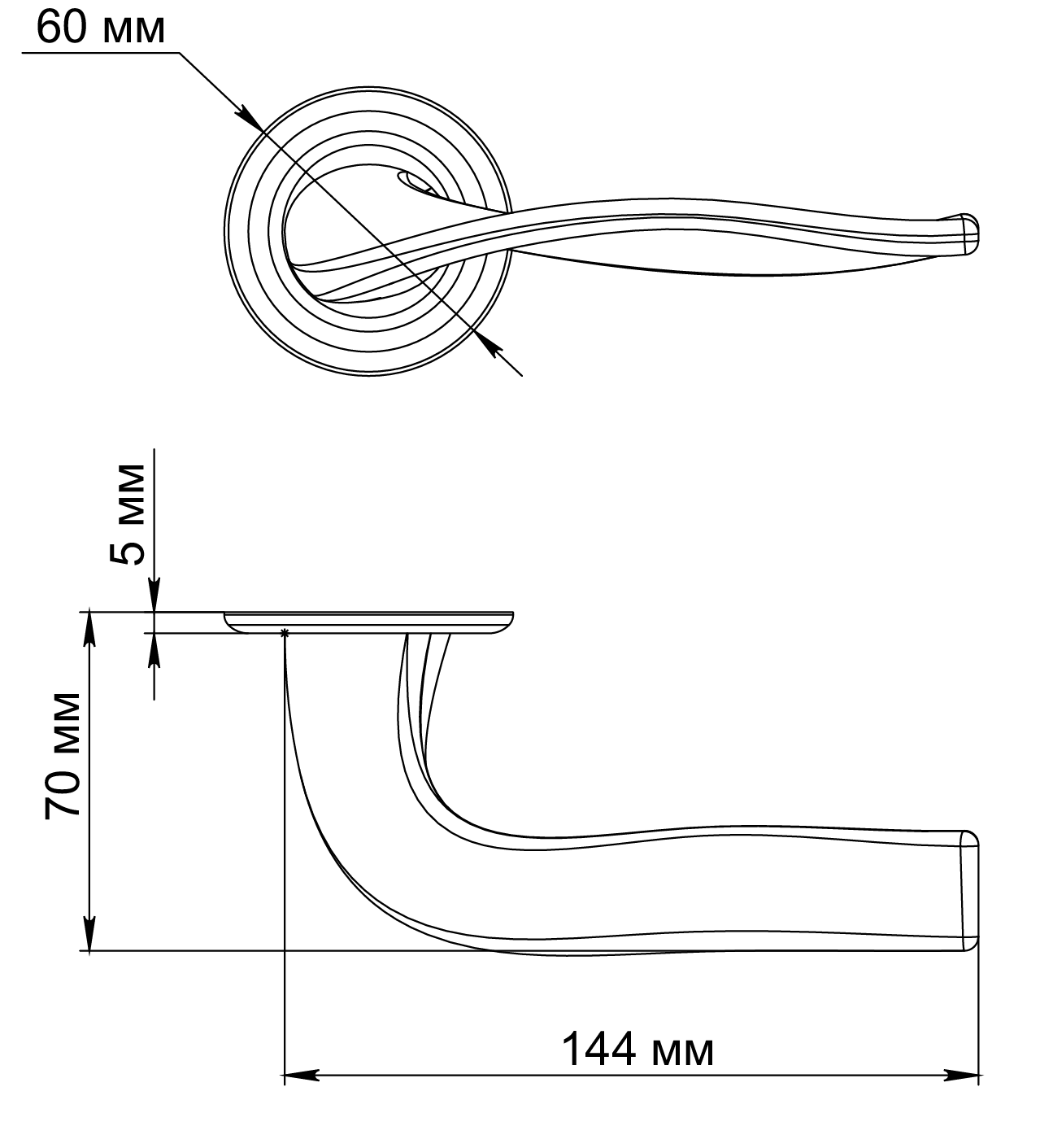 Ручка дверная SKYSCRAPER R7 WF на круглой розетке, цвет Зимняя стужа/Winter Frost фото фурнитура Ставрополь