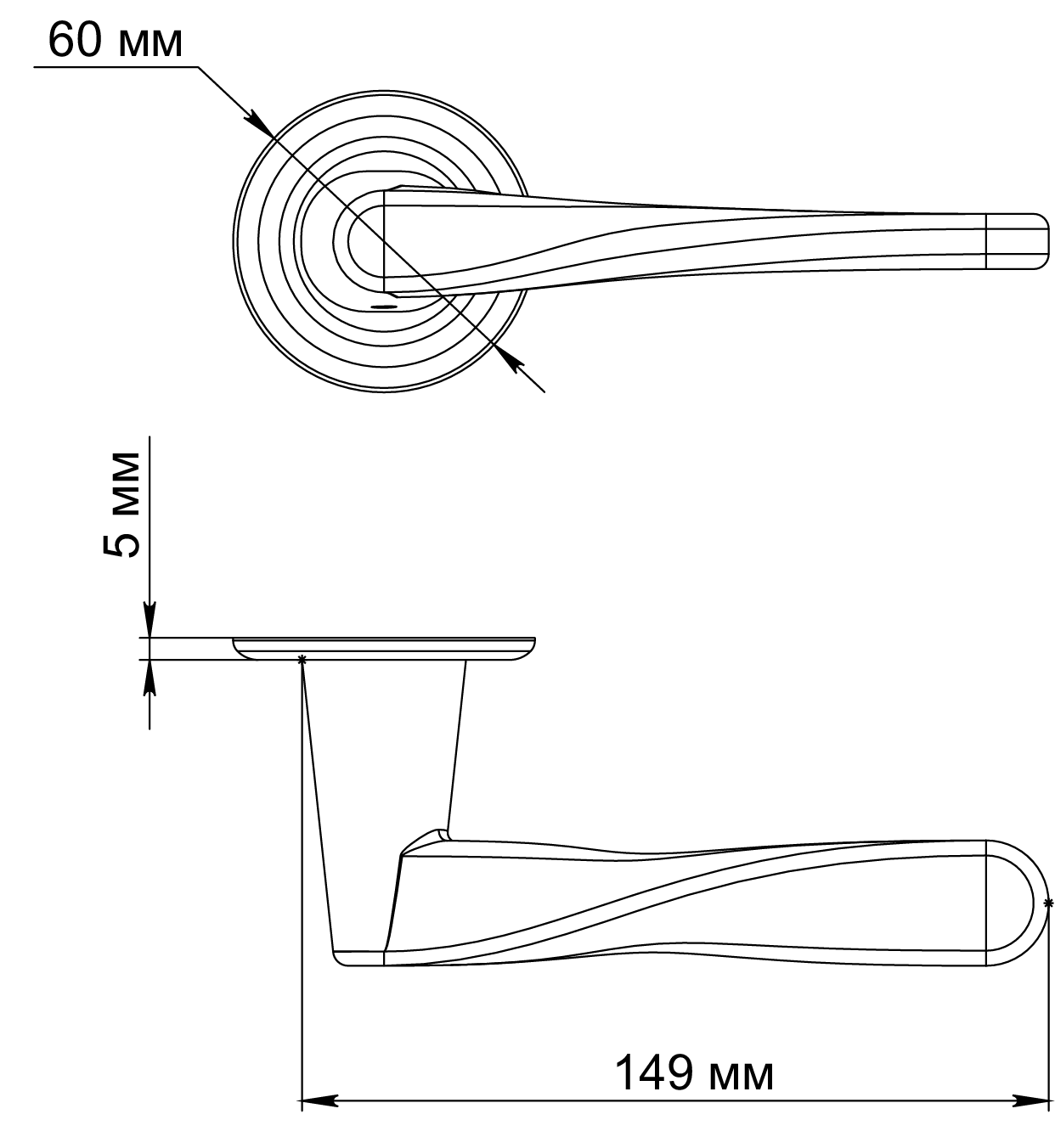 Ручка дверная THE OLYMPICS R7 AH на круглой розетке, цвет Осенний мёд/Autumn Honey фото фурнитура Ставрополь