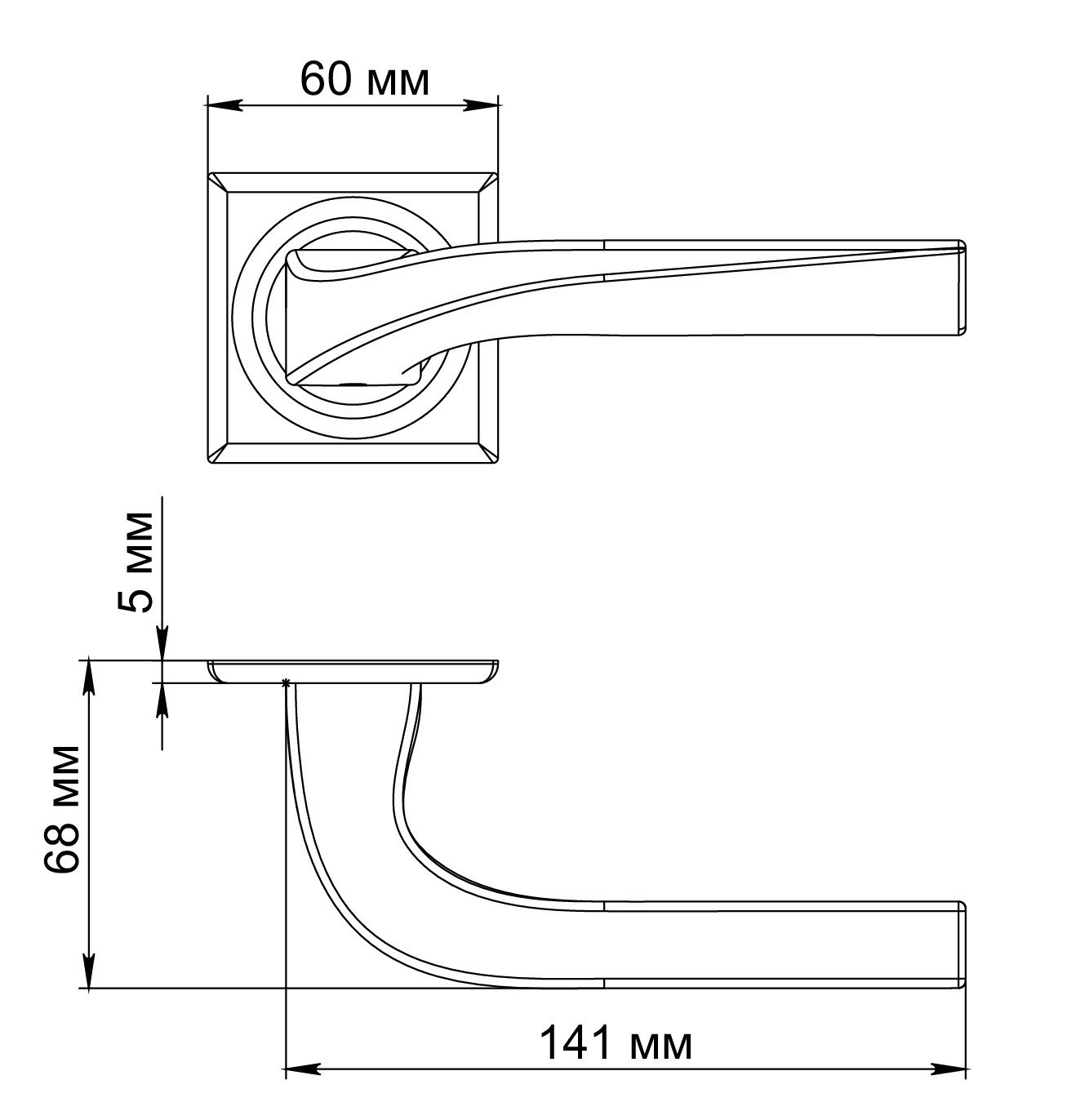 Ручка дверная WD CONCERT HALL S7 SSW на квадратной розетке, цвет Стокгольмский снегопад/Stockholm Snowfall фото фурнитура Ставрополь