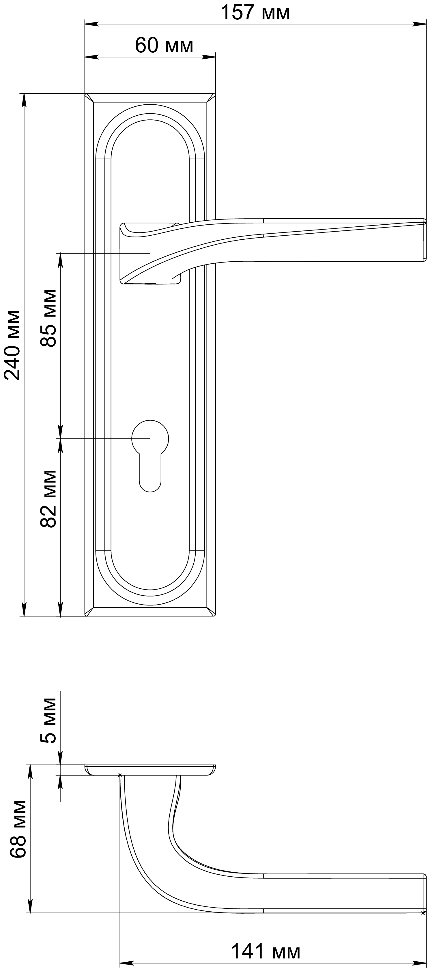 Ручка дверная WD CONCERT HALL PLS KH WF на планке под ключевой цилиндр, цвет Зимняя стужа/Winter Frost фото купить в Ставрополе