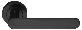 Ручка дверная LE BOAT R2 NERO раздельная на круглом основании, цвет черный, латунь