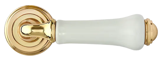 UMBERTO, ручка дверная MH-41-CLASSIC PG/W, цвет - золото/белый фото купить в Ставрополе