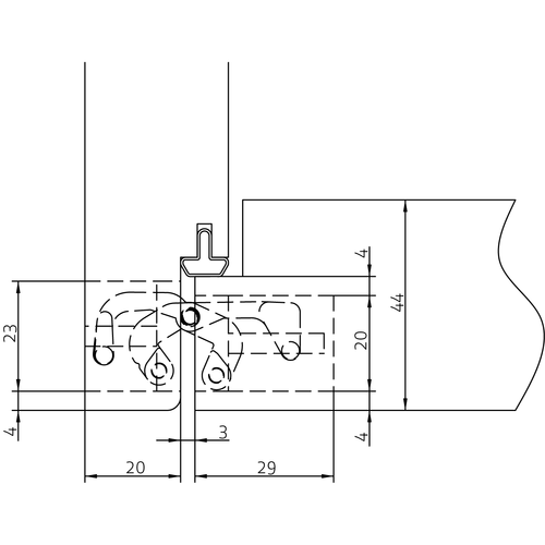 HH-19 B, скрытая петля, цвет - черный фото фурнитура Ставрополь