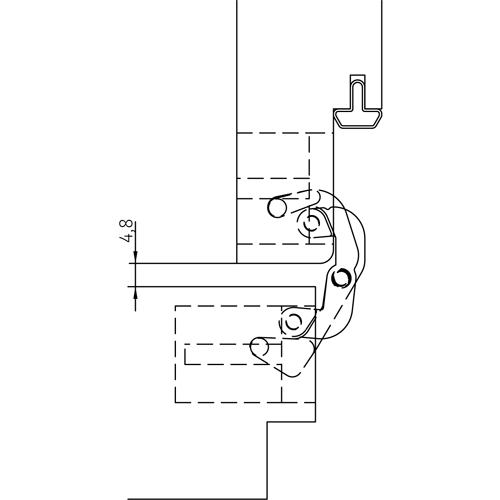 HH-19 B, скрытая петля, цвет - черный фото дверная фурнитура Ставрополь