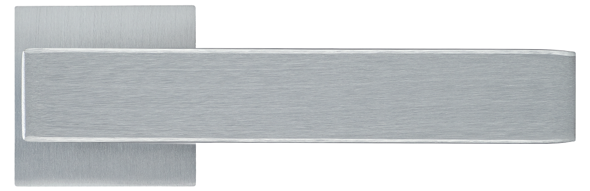 LOT ручка дверная  на квадратной розетке 6 мм, MH-56-S6 SSC, цвет - супер матовый хром фото купить в Ставрополе