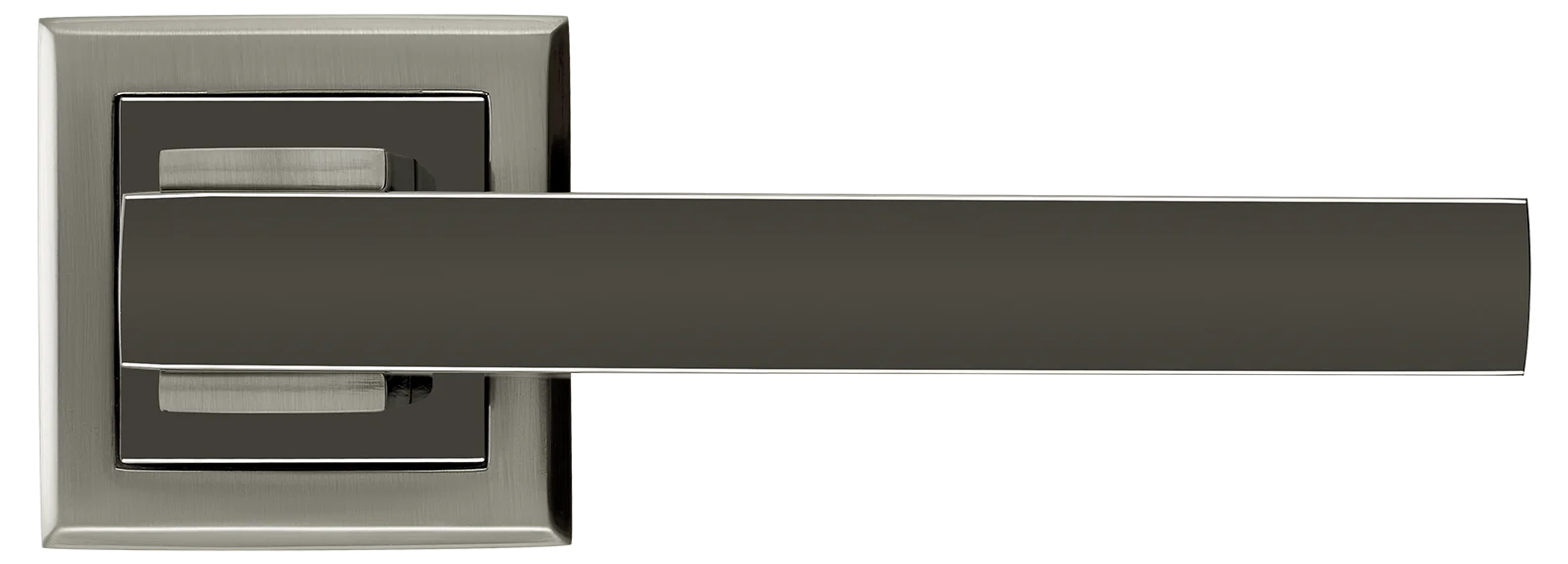 PIQUADRO, ручка дверная MH-37 SN/BN-S, на квадратной накладке, цвет - бел. никель/черн. никель фото купить в Ставрополе