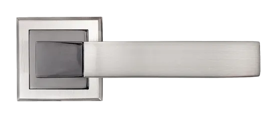 FUKOKU, ручка дверная MH-28 SN/BN-S, на квадратной накладке, цвет - бел. никель/черн. никель фото купить в Ставрополе