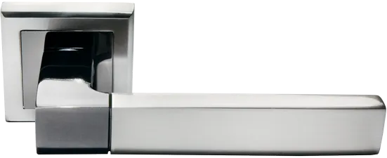 FUKOKU, ручка дверная MH-28 SN/BN-S, на квадратной накладке, цвет - бел. никель/черн. никель фото купить Ставрополь