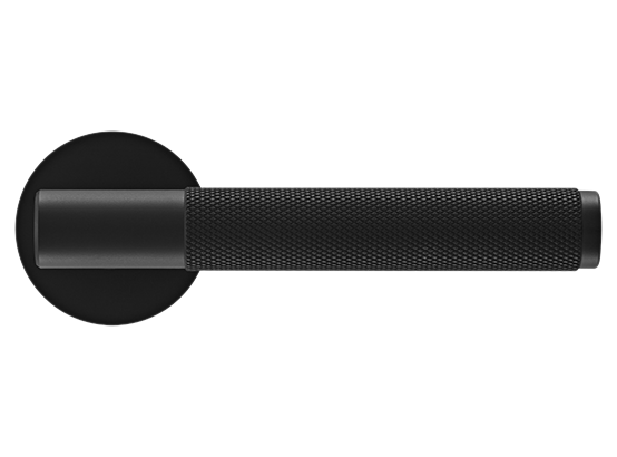 Ручка дверная "AZRIELI" на круглой розетке 6 мм, MH-57-R6T BL, цвет - чёрный фото купить в Ставрополе